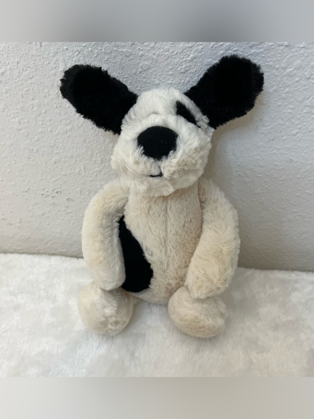 Jellycat London SMALL Bashful Puppy Dog Black & White Stuffed Plush Animal